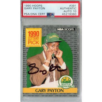 1990/91 Hoops Gary Payton RC PSA AUTH Auto 10 *9360 (Reed Buy)