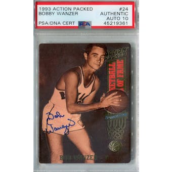 1993 Action Packed #24 Bobby Wanzer PSA AUTH Auto 10 *9361 (Reed Buy)
