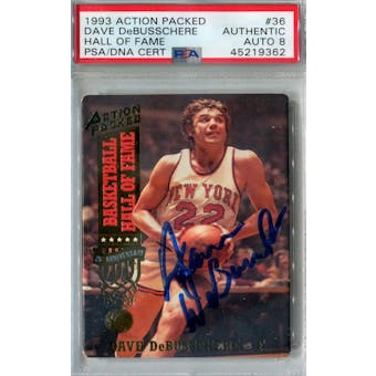1993 Action Packed #36 Dave DeBusschere PSA AUTH Auto 8 *9362 (Reed Buy)
