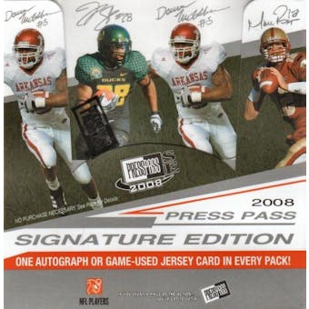 2008 Press Pass Signature Edition Football Hobby Box