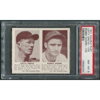 1941 Double Play Baseball #105 Lefty Grove & #106 Bobby Doerr PSA 8 (NM-MT)