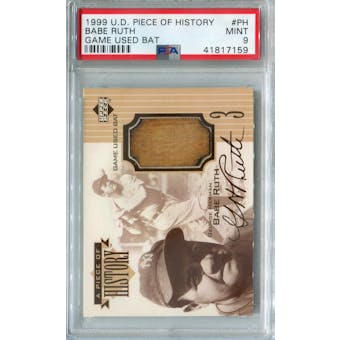 1999 Upper Deck Piece of History #PH Babe Ruth Game Used Bat PSA 9 (Mint)