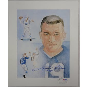 Johnny Unitas Colts Autographed Lithograph #/750 PSA/DNA D96031 (Reed Buy)