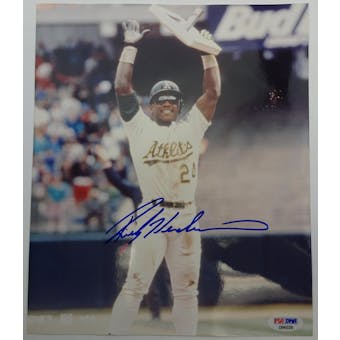 Rickey Henderson A's Autographed 8x10 Photo PSA/DNA D96029 (Reed Buy)