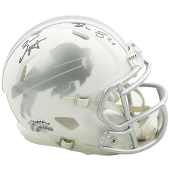 Zack Moss & Devin Singletrary Autographed Buffalo Bills Ice Mini Helmet