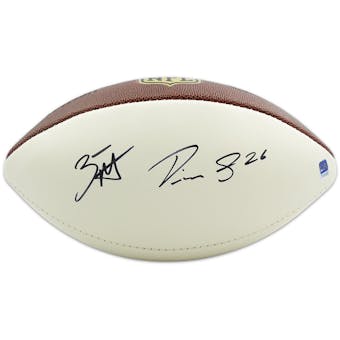 Zack Moss & Devin Singletrary Autographed Buffalo Bills White Panel Football