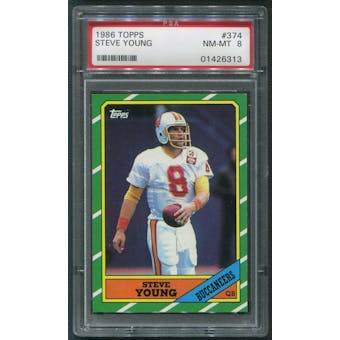 1986 Topps Football #374 Steve Young Rookie PSA 8 (NM-MT)