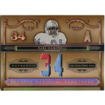 2006 Playoff National Treasures Material Jersey Numbers Prime #9 Earl Campbell #/34 (Reed Buy)