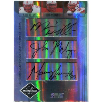 2006 Leaf Limited Silver Spotlight #298 Mario Williams/John McCargo/Manny Lawson Autograph #/25 (Reed Buy)