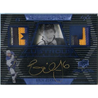 2008/09 Upper Deck Black Lustrous Materials Autographs Jersey Blue #LM2EJ Erik Johnson 1/1 (Reed Buy)