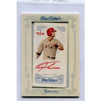 2013 Topps Allen & Ginter Autographs Red Ink #JH Josh Hamilton #/10 (Reed Buy)