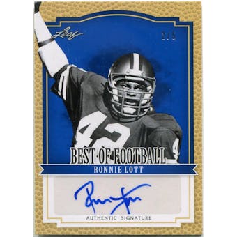2012 Leaf Best of Football Autographs Blue #BARL1 Ronnie Lott #/5 (Reed Buy)