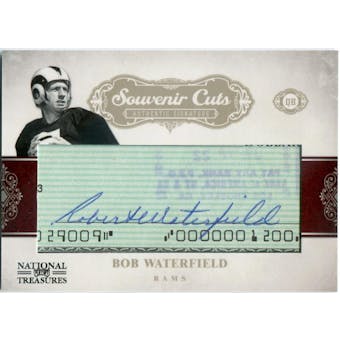 2012 Panini National Treasures Souvenir Cuts #11 Bob Waterfield Autograph #/26 (Reed Buy)