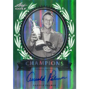 2011 Leaf Golf Metal Champions Autographs Prismatic Green #CHAP1 Arnold Palmer #/10 (Reed Buy)