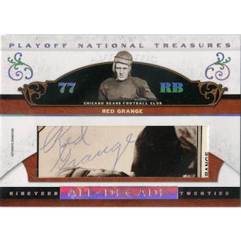 2007 Playoff National Treasures All Decade Signature Cuts #RG Red Grange Autograph #/40 (Reed Buy)