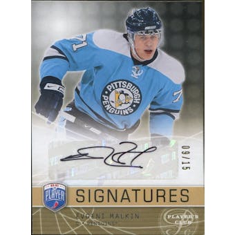 2008/09 Be A Player Signatures Player's Club #SEM Evgeni Malkin Autograph #/15 (Reed Buy)