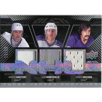 2008/09 Upper Deck Black Trios Jerseys #UBP3RVG Wayne Gretzky/Luc Robitaille/Rogie Vachon #/50 (Reed Buy)