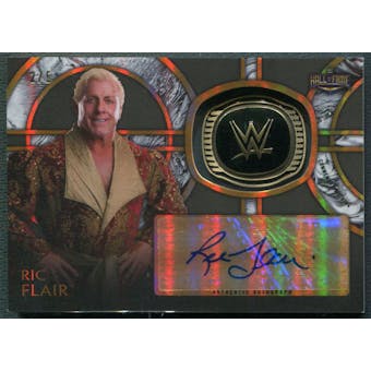 2018 Topps Legends of WWE #HOFRF Ric Flair Black Commemorative Hall of Fame Ring Auto #2/5