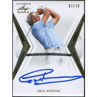2012 Leaf Ultimate Golf Gold Foil #BAGN1 Greg Norman Autograph #/10 (Reed Buy)