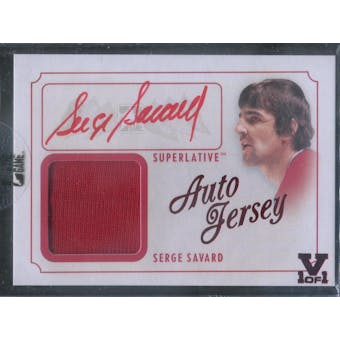 2013-14 ITG Superlative The First Six Jerseys Autographs #AJSS Serge Savard Vault 1/1 (Reed Buy)