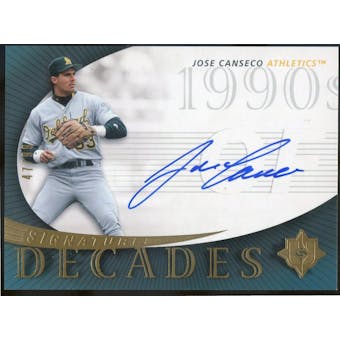 2005 Ultimate Signature Decades #JC Jose Canseco Autograph #/99 (Reed Buy)