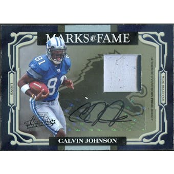 2007 Absolute Memorabilia Marks of Fame Materials Autographs Prime #44 Calvin Johnson #/25 (Reed Buy)