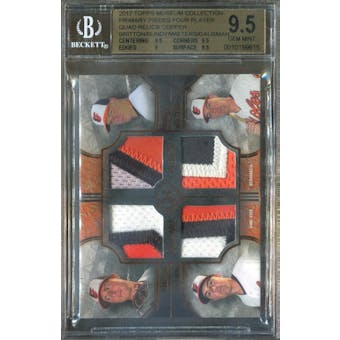 2017 Topps Museum Collection Quad Relics #FPQBBGW Britton/Bundy/Wieters/Gausman #/75 BGS 9.5 *9615 (Reed Buy)