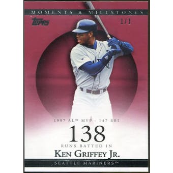 2007 Topps Moments and Milestones Red #46 Ken Griffey Jr. 1/1 (Reed Buy)