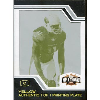 2008 Topps Triple Threads Printing Plates Yellow #58 Larry Fitzgerald 1/1 (Reed Buy)
