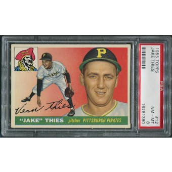 1955 Topps Baseball #12 Vernon Jake Thies Rookie PSA 8 (NM-MT)