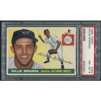 1955 Topps Baseball #154 Willie Miranda PSA 8 (NM-MT)