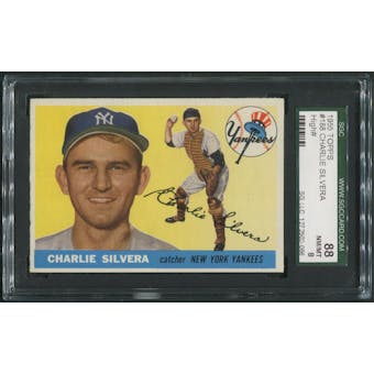 1955 Topps Baseball #188 Charlie Silvera SGC 88 (NM-MT 8)