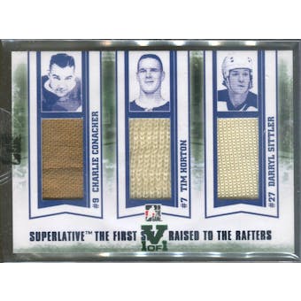 2013-14 ITG Superlative First Six Raised to the Rafters Triple Jerseys Conacher/Horton/Sittler 1/1 (Reed Buy)
