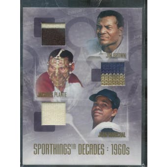 2008 Sportkings Decades Gold #2 Jim Brown/Jacque Plante/Juan Marichal #/10 (Reed Buy)