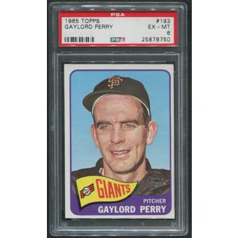 1965 Topps Baseball #193 Gaylord Perry PSA 6 (EX-MT)