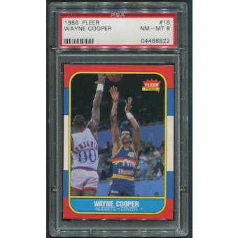 1986/87 Fleer Basketball #18 Wayne Cooper PSA 8 (NM-MT)