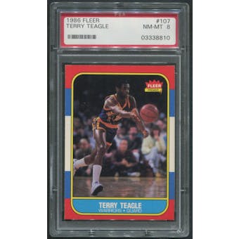 1986/87 Fleer Basketball #107 Terry Teagle PSA 8 (NM-MT)