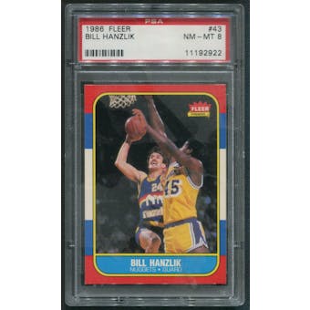 1986/87 Fleer Basketball #43 Bill Hanzlik PSA 8 (NM-MT)