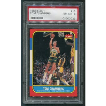 1986/87 Fleer Basketball #15 Tom Chambers Rookie PSA 8 (NM-MT)