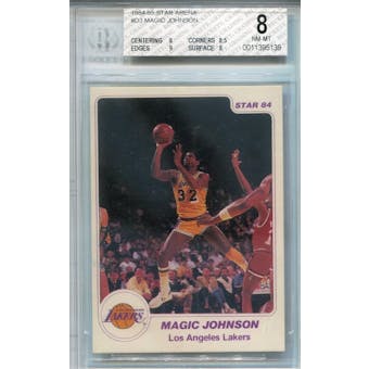 1984/85 Star Arena #D3 Magic Johnson BGS 8 *5139 (Reed Buy)