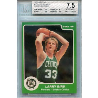 1985/86 Star #95G Larry Bird Green BGS 7.5 *8675 (Reed Buy)