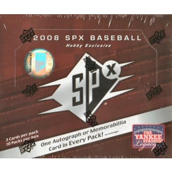 2008 Upper Deck SPx Baseball Hobby Box