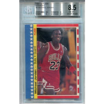 1987/88 Fleer Stickers #2 Michael Jordan BGS 8.5 *5585 (Reed Buy)