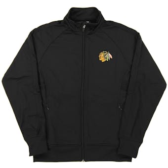 Chicago Blackhawks Level Wear Venture Black Performance Track Jacket (Womens)