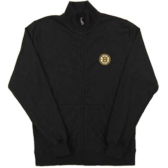 Boston Bruins Level Wear Topsail Black Full Zip Lightweight Fleece (Adult Large)