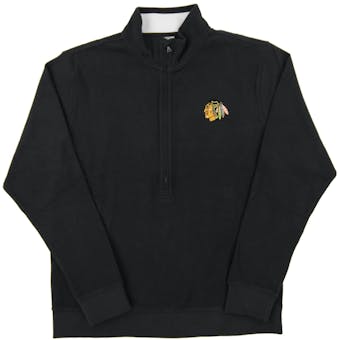 Chicago Blackhawks Level Wear West Haven Black 1/4 Zip Fleece (Adult X-Large)