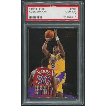 1996/97 Fleer Basketball #203 Kobe Bryant Rookie PSA 10 (GEM MT)