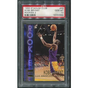 1996/97 Topps Stadium Club Basketball #R9 Kobe Bryant Rookies 2 PSA 10 (GEM MT)