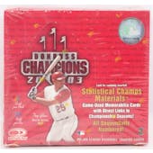 2003 Donruss Champions Baseball Hobby Box (Reed Buy)