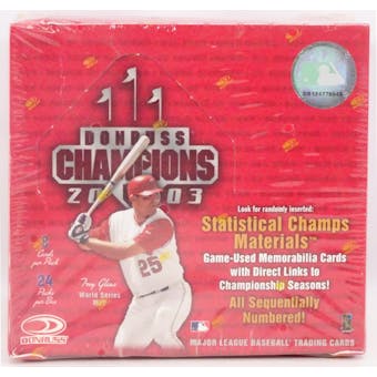 2003 Donruss Champions Baseball Hobby Box (Reed Buy)